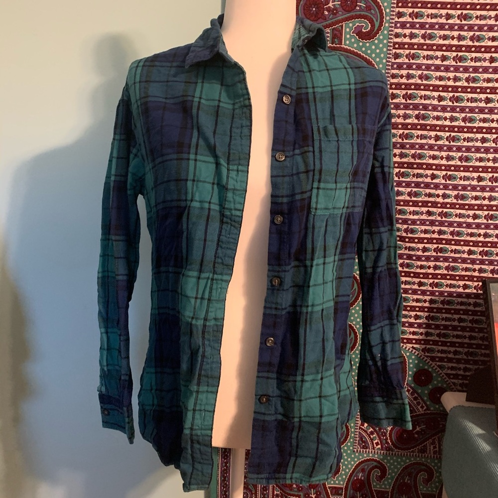 Button Down Blue/Green Flannel